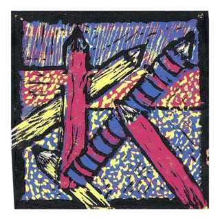 1990s Kindergarten Linocut by Burkhalter For Sale