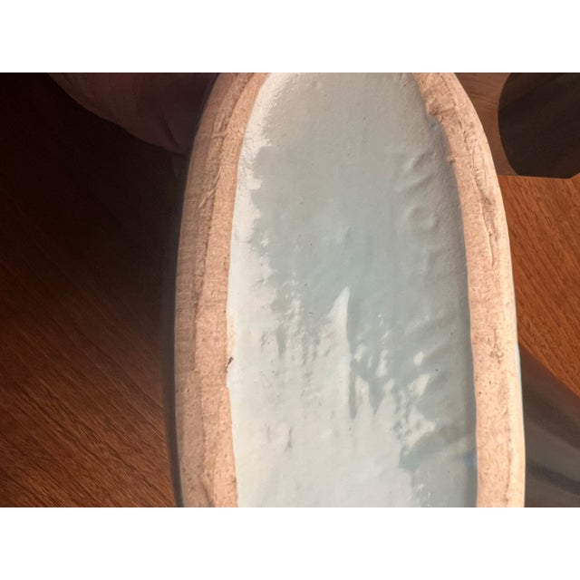 Ceramic Vintage Light Aqua Glazed Stoneware Wine Jug For Sale - Image 7 of 7