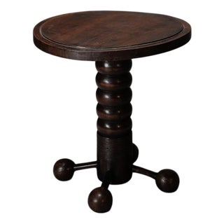French Oak Side Table in the style of Charles Dudouyt, 1940s For Sale