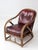 American Antique Rattan Lounge Chair With Oxblood Cushions For Sale - Image 3 of 18