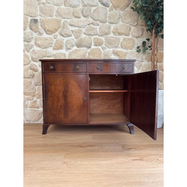 Mahogany Bow-Fronted Buffet, 1950s For Sale - Image 13 of 14