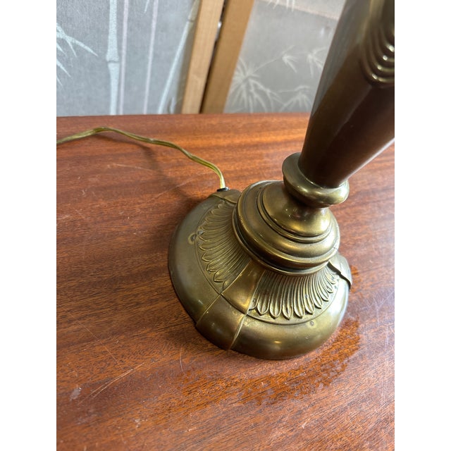 1970s 1970s Brass Skinny Table Lamp With Lion Head Details For Sale - Image 5 of 8