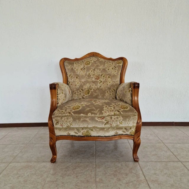 Textile Chippendale Sofa and Armchairs, 1980s, Set of 3 For Sale - Image 7 of 11