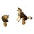 1970s Cute Pair of Wild Animals Racoon & Wolf Figurines Lamp Finials For Sale