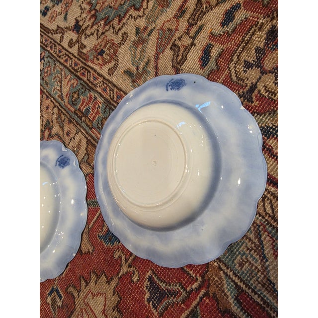19th Century English Flow Blue and White Transferware Bowls - Set of Three For Sale - Image 13 of 14