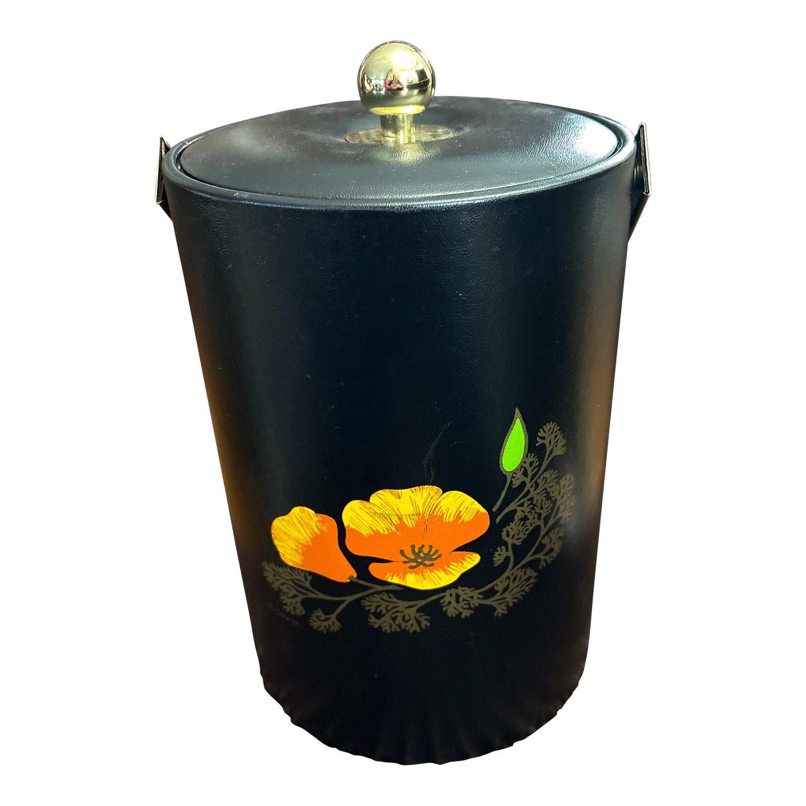 1960s Couroc Ice Bucket in the Poppy Pattern | Chairish
