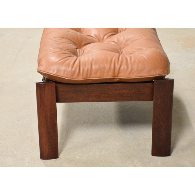 Percival Lafer 1960s Original Percival Lafer Jacaranda and Leather Ottoman For Sale - Image 4 of 9