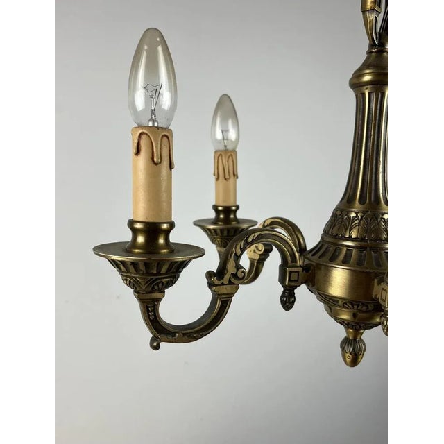 5-Light Bronze Chandelier, Italy, 1960s For Sale - Image 10 of 11