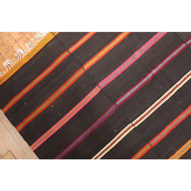 Vintage Stripe Turkish Kilim - 5' x 9'2" For Sale - Image 4 of 6