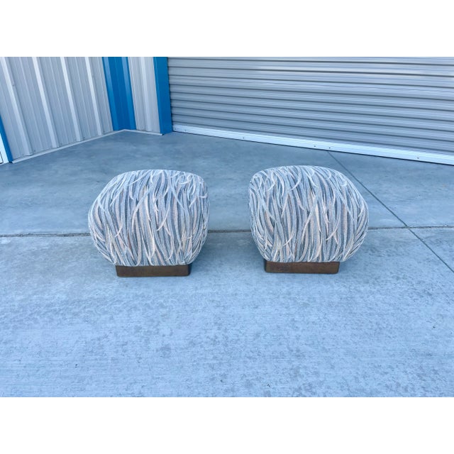 1970s Mid Century Brass Ottomans by Marge Carson For Sale In Los Angeles - Image 6 of 13