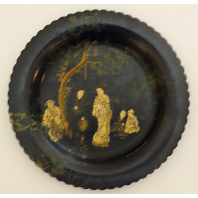 Chinoiserie 19th-Century English Chinoiserie Papier Mache Trays, a Pair For Sale - Image 3 of 10