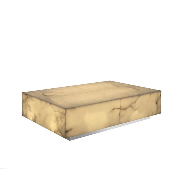 Alabaster Illuminated Rectangular Coffee Table by Jacobo Ventura For Sale - Image 10 of 10