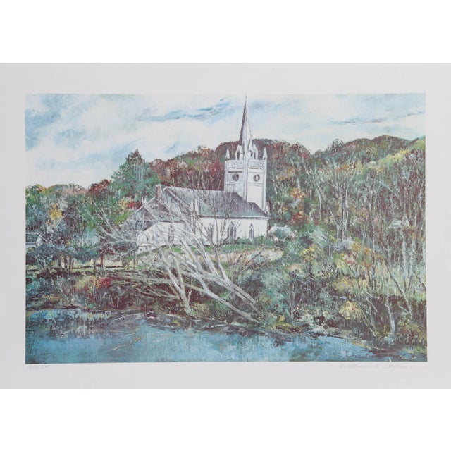 William Collier, Wildwood Church, Lithograph For Sale