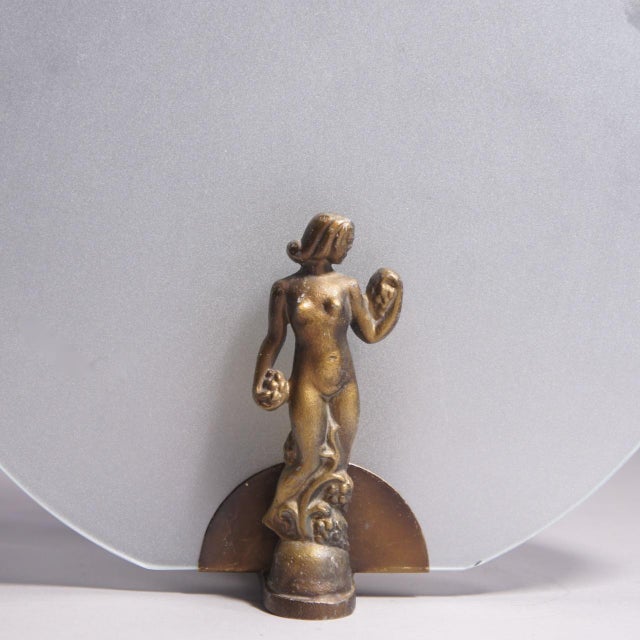 Art Deco Lamp in Bronze and Glass, 1930s, in Good conditions. Designed 1920 to 1949 European Plug (up to 250V).The wiring...