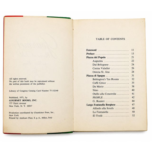 1970s Rome at Table Naomi Barry Gourmet Magazine Italy Restaurant Guide Book 1971 For Sale - Image 5 of 11