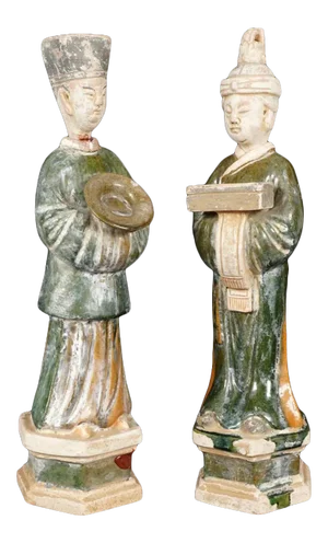 Two Ming Style Chinese Pottery Dignitaries