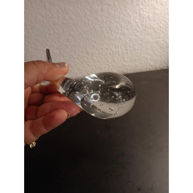 Italian 1940s Clear Crystal Bullicante Whale Figurine Paperweight For Sale - Image 3 of 6
