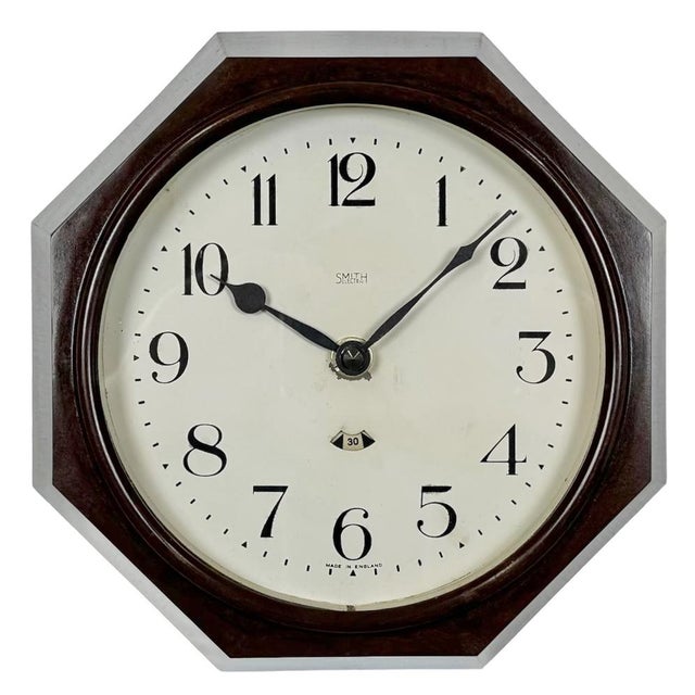 Industrial Bakelite Brown Wall Clock from Smith Electric, 1950s For Sale - Image 17 of 17