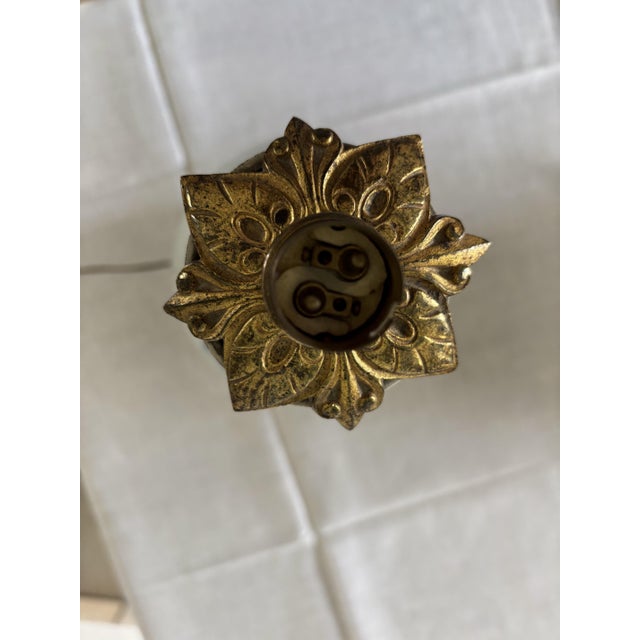 Metal Antique Blue Earthenware Lamp, 1860 For Sale - Image 7 of 10