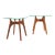 Adrian Pearsall Style Mid Century Walnut and Glass Stingray End Tables - Pair For Sale