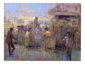 Renato Criscuolo, At The Bar in Capri, 2009, Oil on Canvas