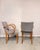 Art deco style. set of two stella bridge chairs dating from the 1950s, restored by an upholsterer. The seat and back...