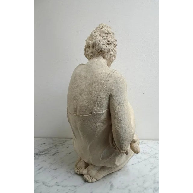 Large Vintage Art Ceramic Sculpture of Woman Feeding Baby, 1980s For Sale - Image 9 of 16