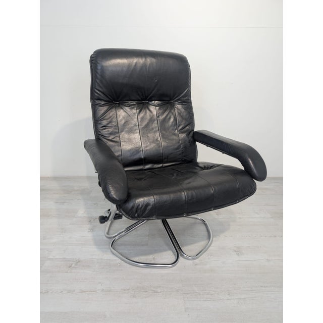 Danish Unico Lounge Chair in Leather and Chrome, 1960s For Sale - Image 4 of 18