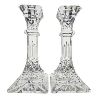 Pair of Waterford Crystal Lismore 8" Candlesticks For Sale