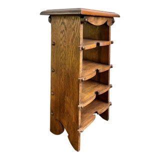 Arts & Crafts Oak Bookshelf Magazine Rack For Sale