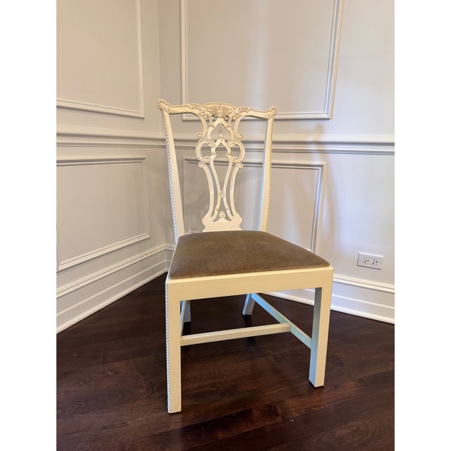 Traditional Chippendale Dining Chairs With Coordinating Host Chairs by Hickory Chair Set of 8 Side Chairs, 2 Host Chairs. For Sale - Image 3 of 17