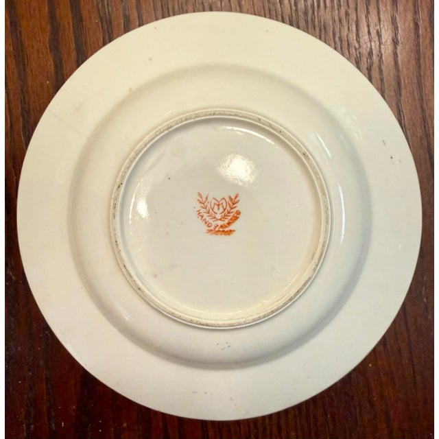 Ceramic Japanese Moriyama Hand-Painted Gilt Floral Ceramic Candy Dish With Finger Loop Handle For Sale - Image 7 of 9