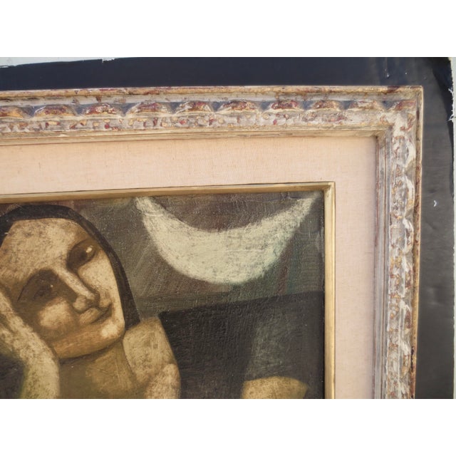 Mid-Century Painting on Canvas "Mujer Y Luna" For Sale - Image 10 of 10