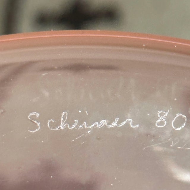 Michael Scheiner (American, B. 1956) - Vintage Hand Blown Abstract Pink Glass Disk, Signed (1980) For Sale In Philadelphia - Image 6 of 6