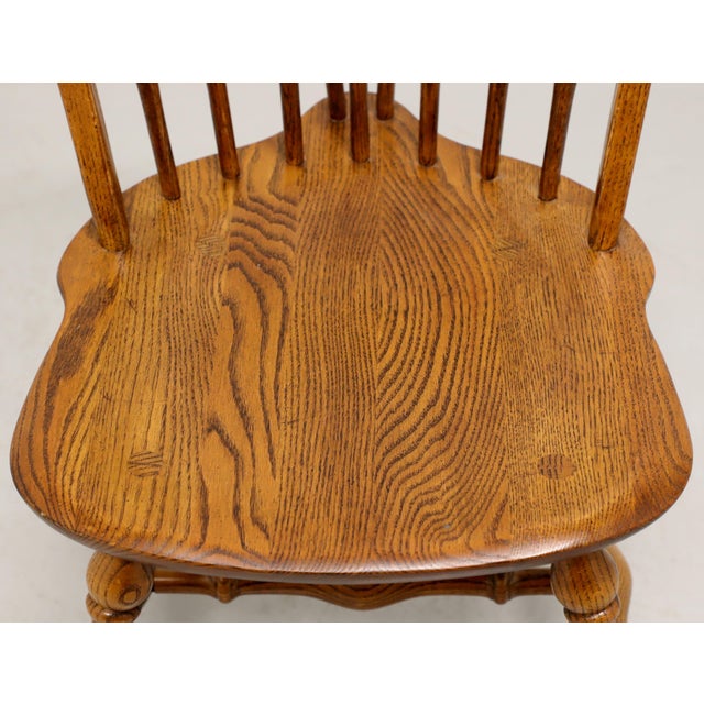 Brown Hale Mid 20th Century Solid Oak Windsor Dining Side Chairs - Pair C For Sale - Image 8 of 11