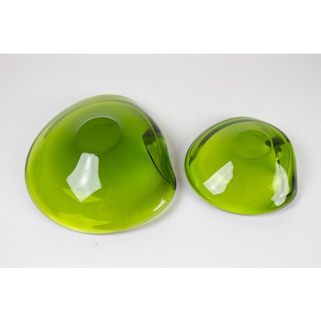 Vintage Danish Maygreen Glass Bowls by Per Lütken for Holmegaard,. 1950s, Set of 2 For Sale - Image 7 of 18