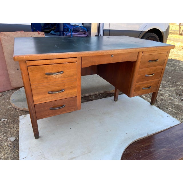 Brown 1960s Vintage Mid Century Modern Leopold Desk For Sale - Image 8 of 12