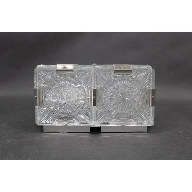 Mid-Century Czech Glass Wall Lights from Kamenický Šenov, 1970s, Set of 2 For Sale - Image 4 of 12