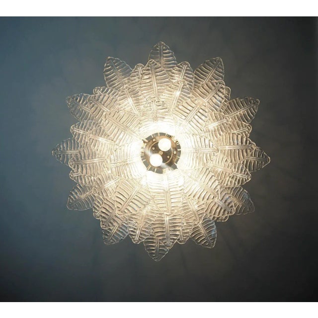 2020s Italian Murano Three-Tier 48 Transparent Felci Glass Chandelier For Sale - Image 5 of 11