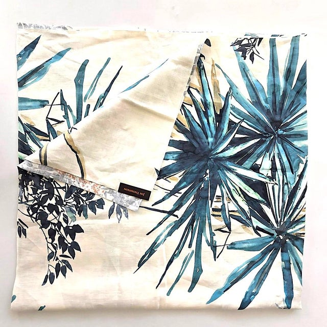 Jim Thompson Cassia Fabric in Teal, 56"/1.5 Yards For Sale - Image 10 of 11