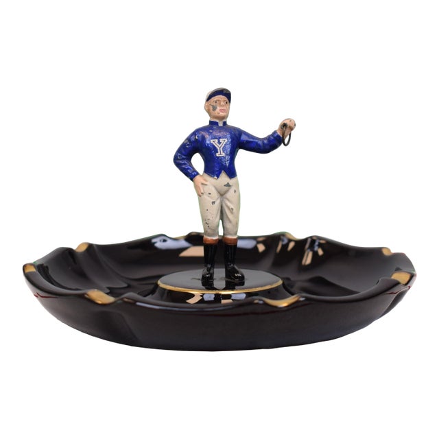 The "21" Club X Yale Blue Jockey Ashtray For Sale