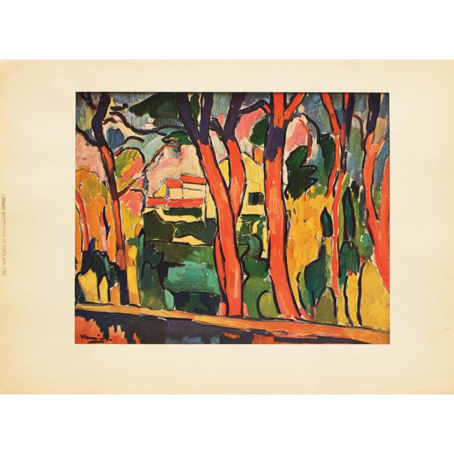 1940s After Maurice De Vlaminck, "The Red Trees", Period Swiss Offset Lithograph For Sale