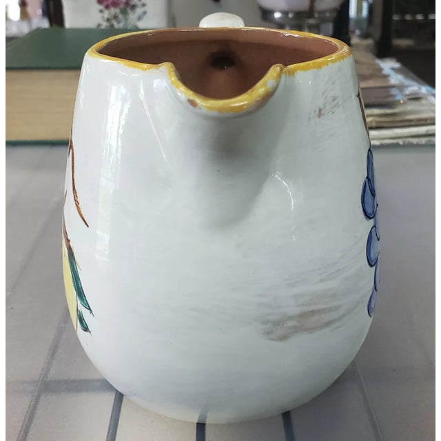 1960s Vintage Stangl Pottery Ceramic Fruit Motif Pitcher For Sale - Image 5 of 6