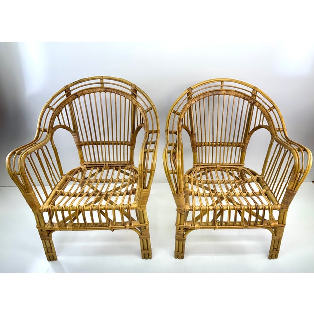 1975 O-Asian Designs Bamboo Rattan Living Room Set | Sofa & Lounge Chairs, Set of 3 For Sale - Image 9 of 12