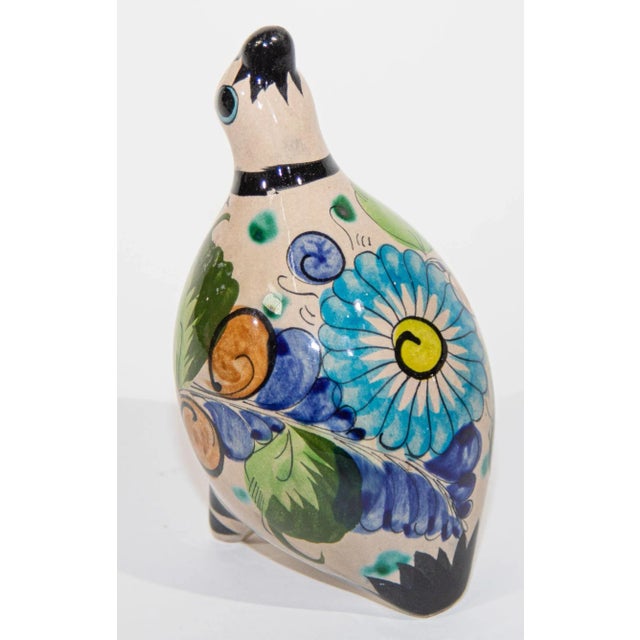 Folk Art Mexican Vintage Ken Edwards Tonala Pottery Hand Painted Quail Bird For Sale - Image 3 of 10