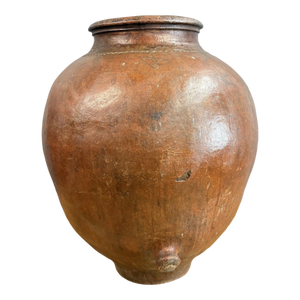 19th-Century Spanish Terracotta Tinaja - An Authentic Mediterranean Storage Jar - A Masterpiece of Wabi-Sabi Beauty