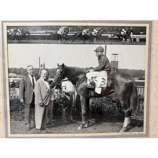 American Vintage 61 Original Bert Morgan P Bound Belmont Horse Racing Jockey Photograph For Sale - Image 3 of 9