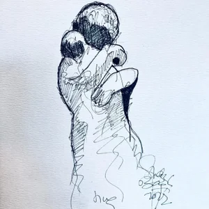 "Love" Contemporary Original Figurative Drawing by Shabs Beigh