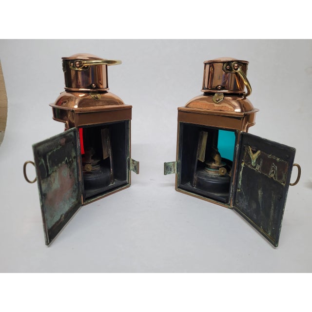 English English Port and Starboard Ships Lanterns For Sale - Image 3 of 12