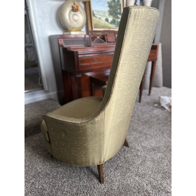 Hollywood Regency 1950s Hollywood Regency High Back Side Chair For Sale - Image 3 of 8